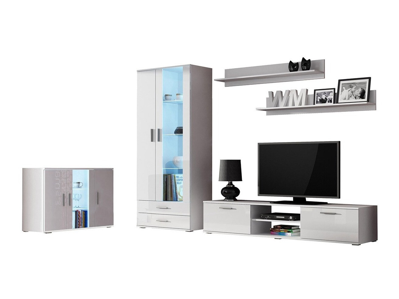 Set de living Tornola 116 (Alb + Alb lucios)