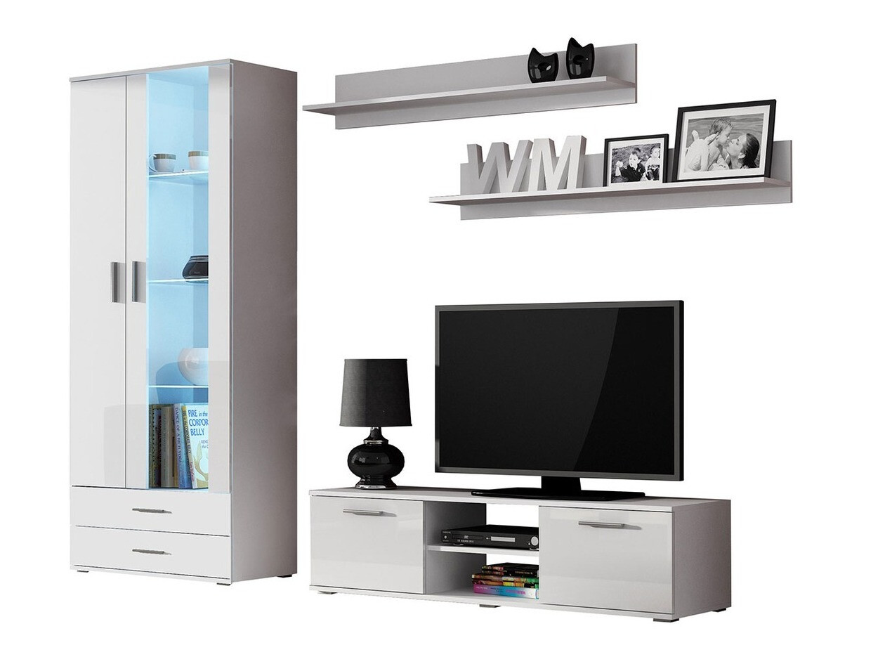 Set de living Tornola 117 (Alb + Alb lucios)