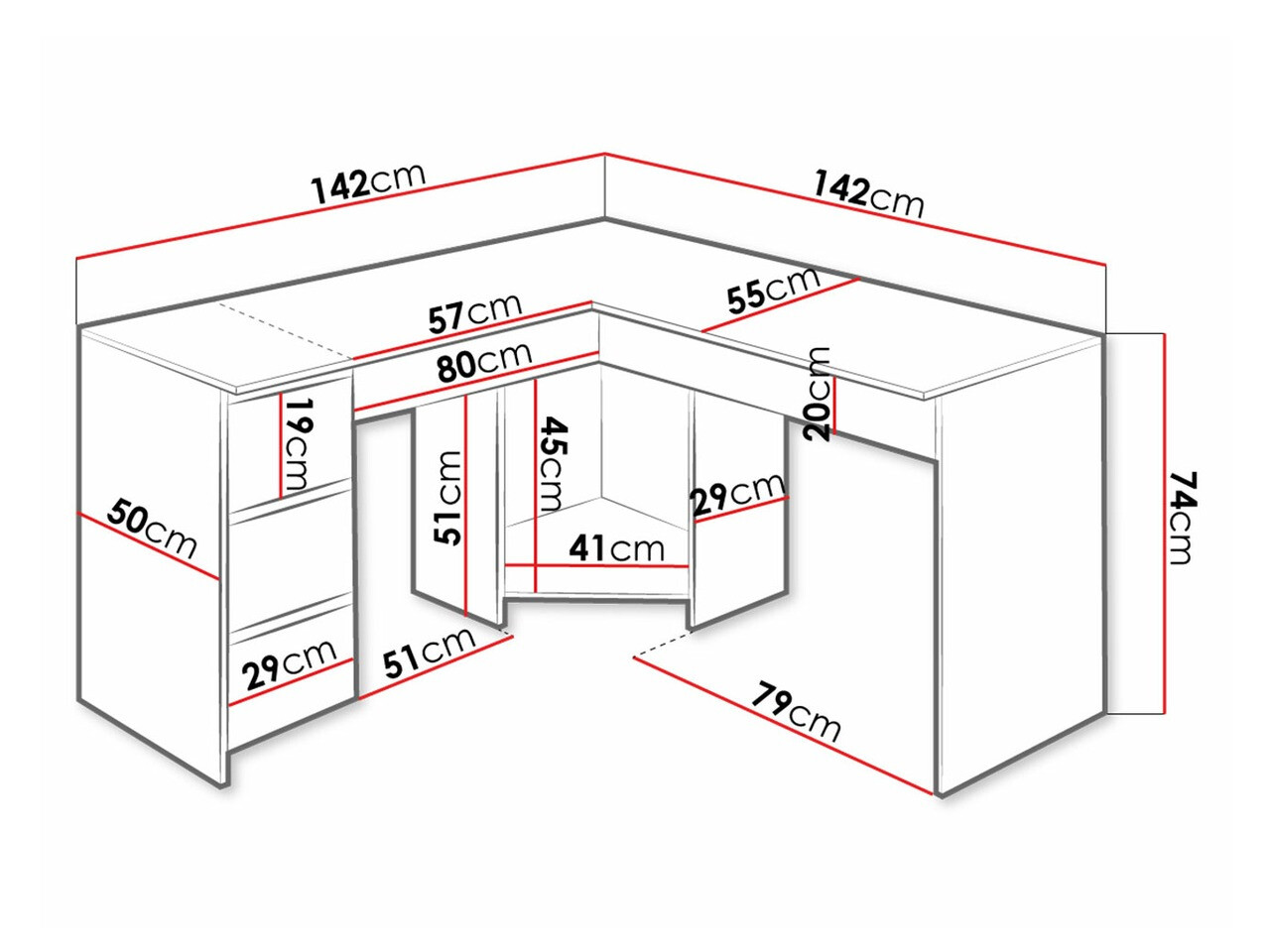 Birou de colt Comfivo Insuler