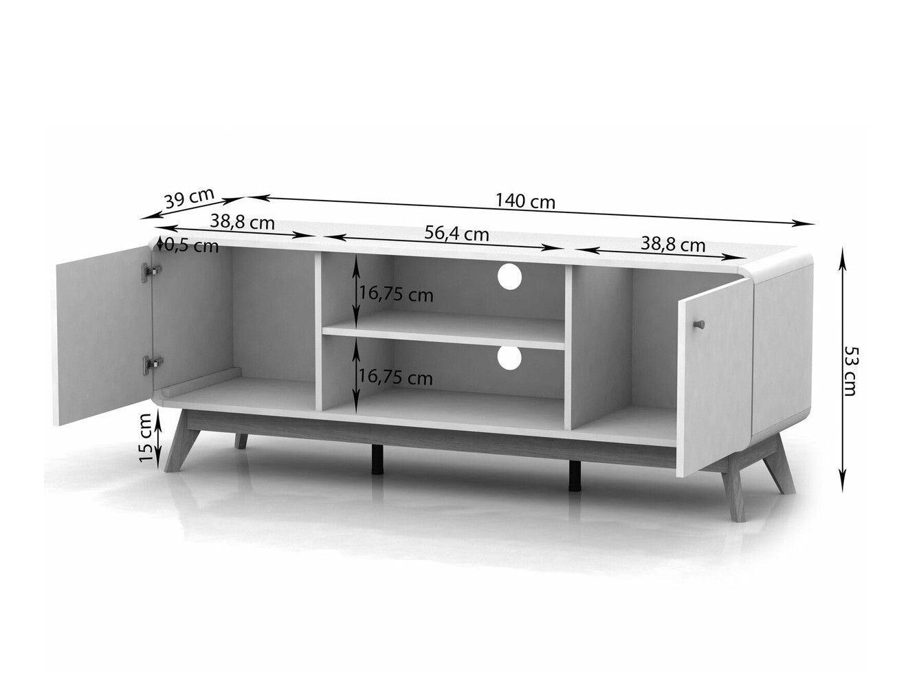 Set de living Elbtena 113 (Stejar + Alb)