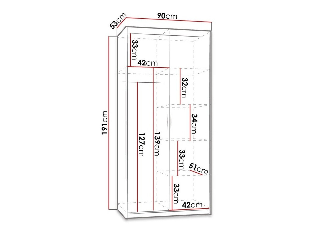 Dulap Novduni 100 (Stejar lefkas)