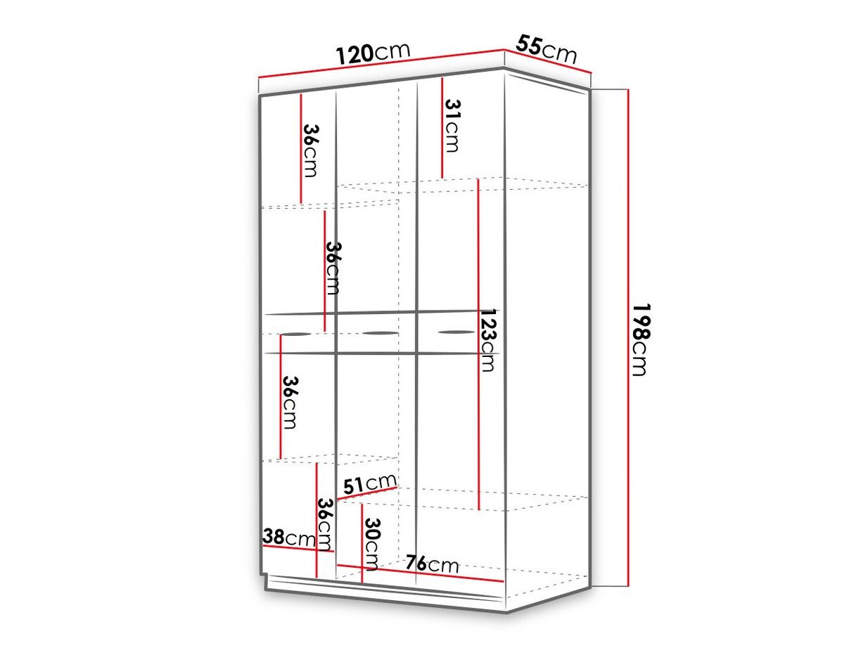 Dulap Salmere 107 (Alb + Alb lucios)