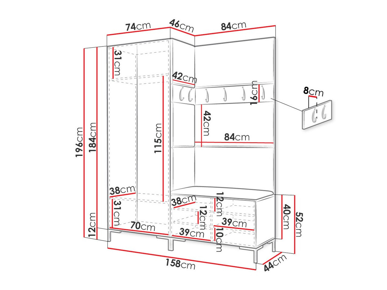 Set de hol Nomal I (Negru)