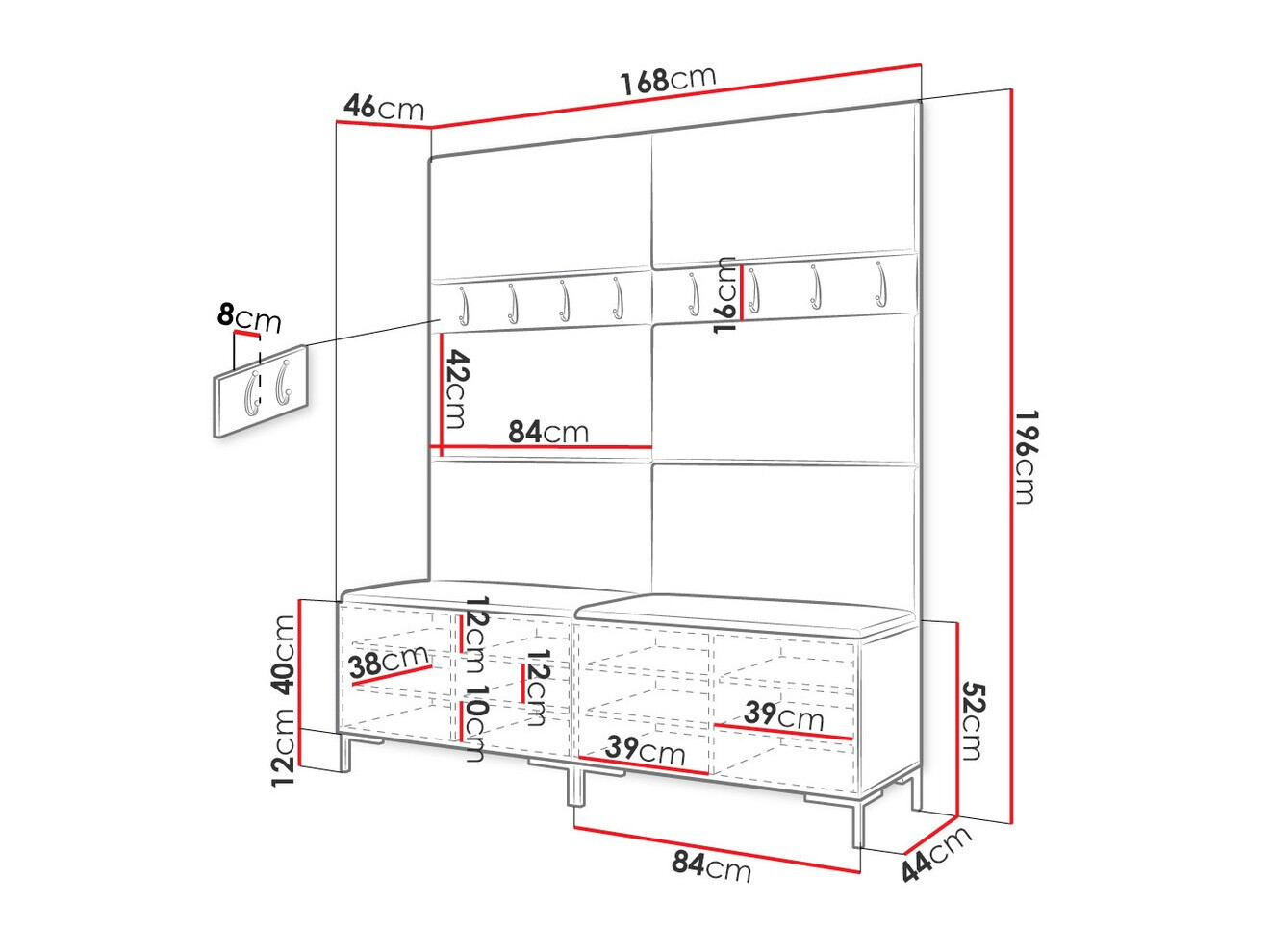 Set de hol Nomal II (Alb)