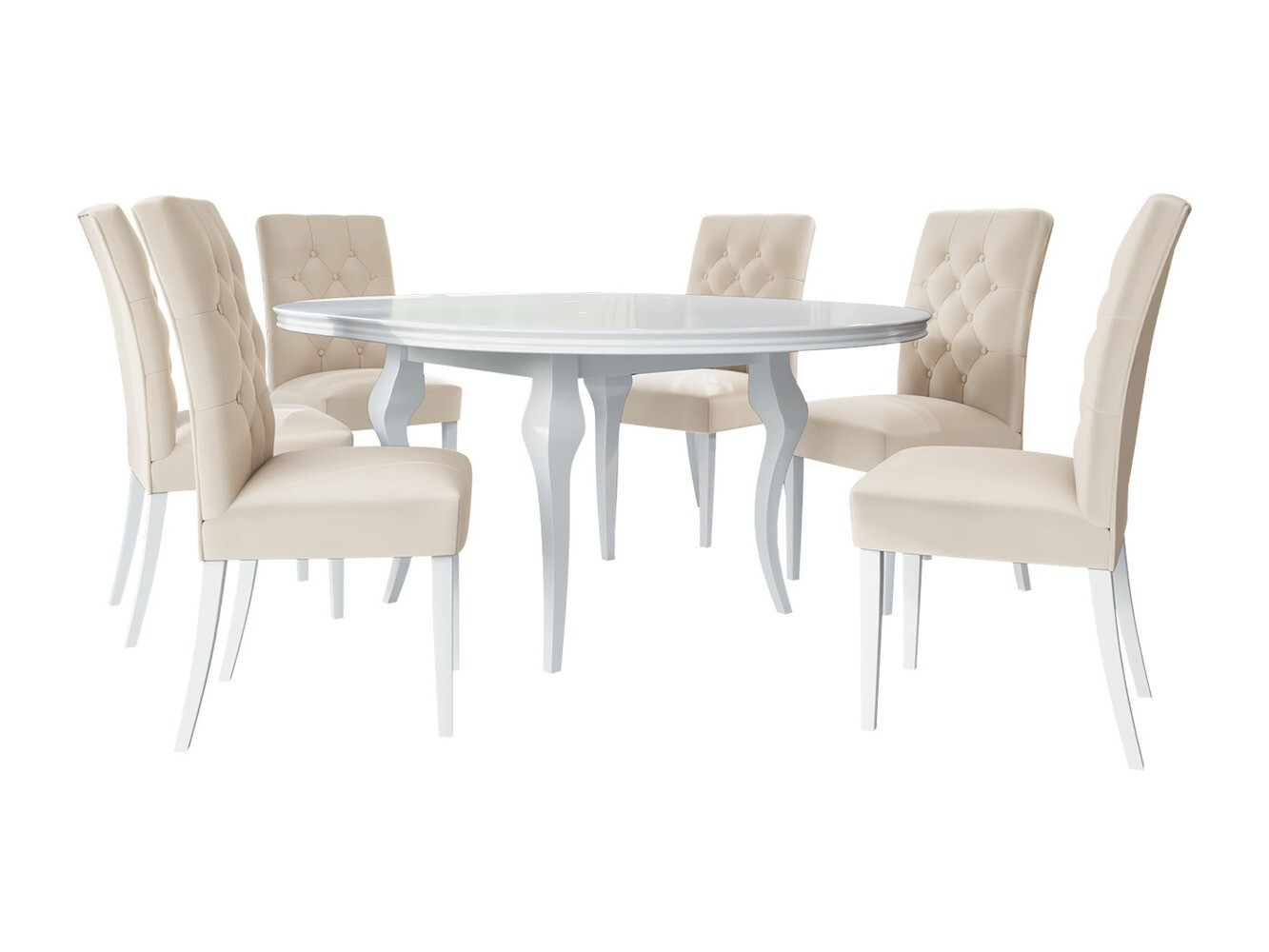 Set de mese Racine 138 (Alb lucios + Magic Velvet 2250)