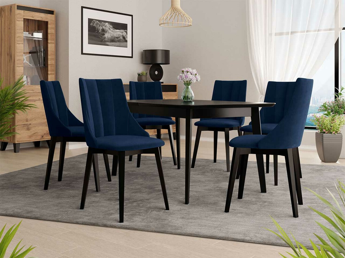 Set de dining Racine 139 (Negru + Magic Velvet 2216)
