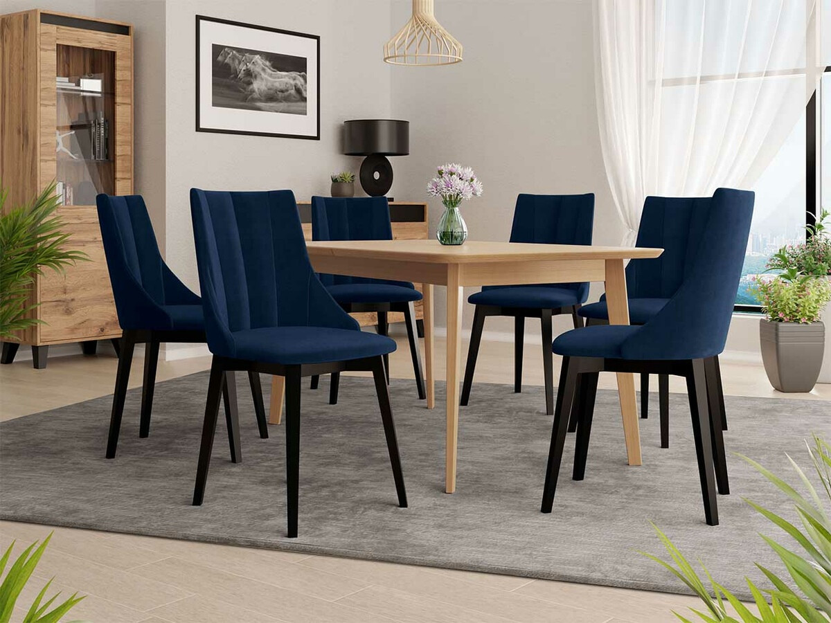 Set de dining Racine 139 (Negru + Magic Velvet 2216)