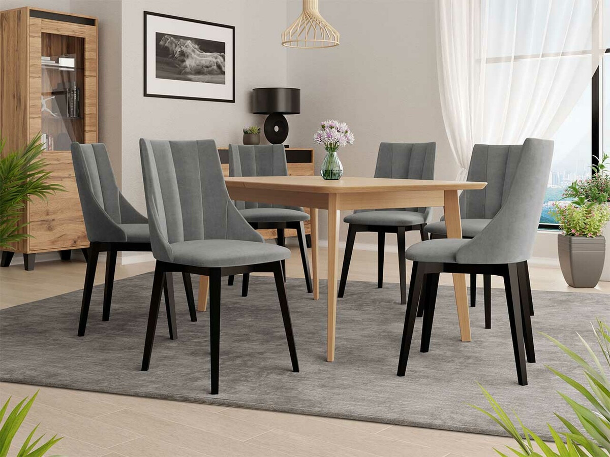Set de dining Racine 139 (Negru + Magic Velvet 2217)
