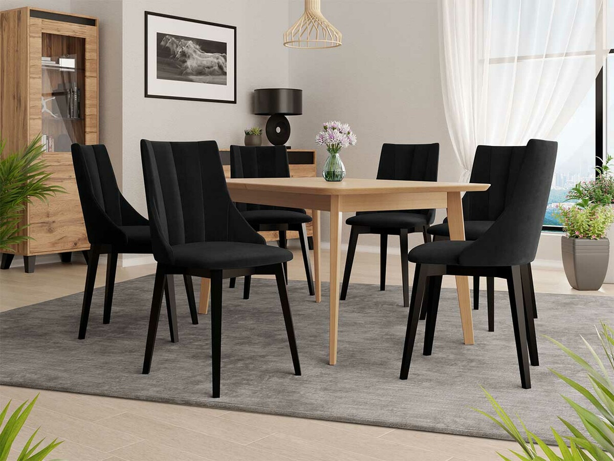 Set de dining Racine 139 (Negru + Magic Velvet 2219)