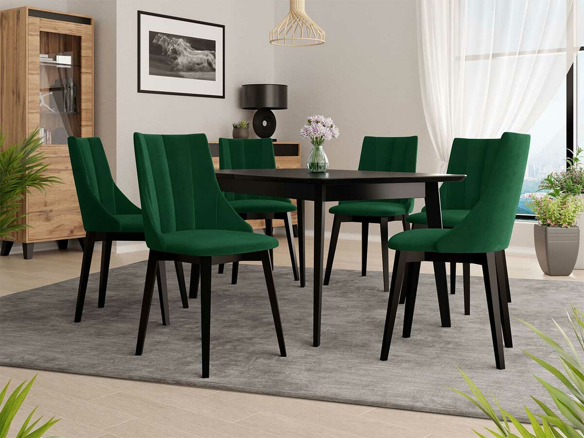 Set de dining Racine 139 (Negru + Magic Velvet 2225)