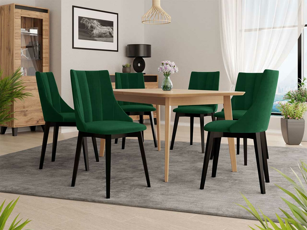 Set de dining Racine 139 (Negru + Magic Velvet 2225)