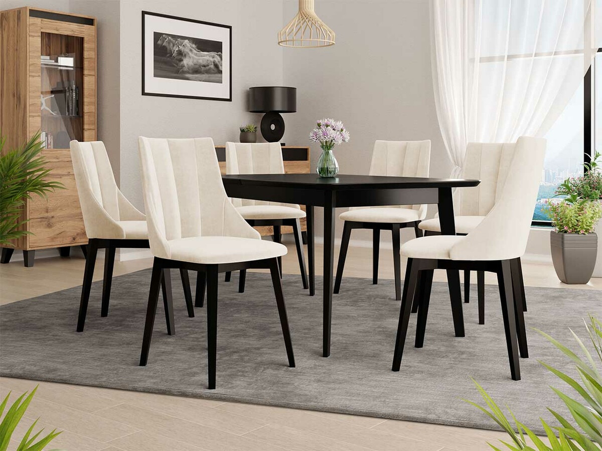 Set de dining Racine 139 (Negru + Magic Velvet 2250)
