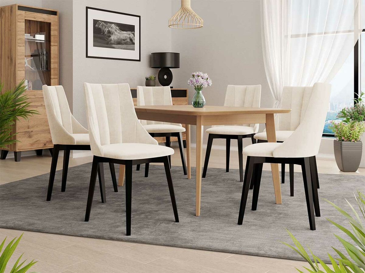 Set de dining Racine 139 (Negru + Magic Velvet 2250)