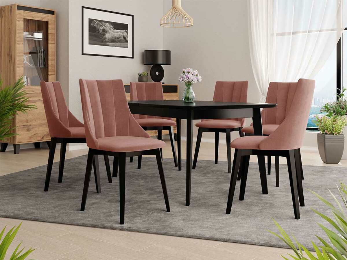Set de dining Racine 139 (Negru + Magic Velvet 2258)