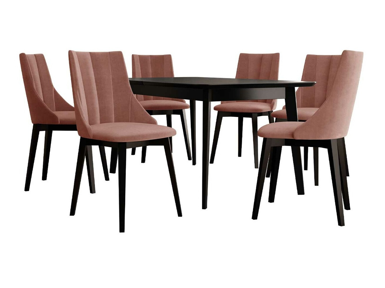 Set de dining Racine 139 (Negru + Magic Velvet 2258)