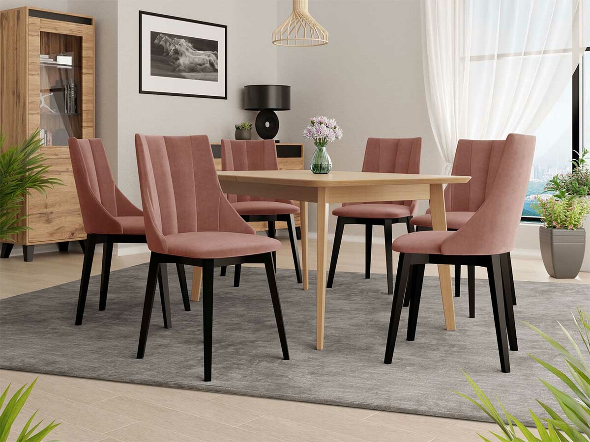 Set de dining Racine 139 (Negru + Magic Velvet 2258)