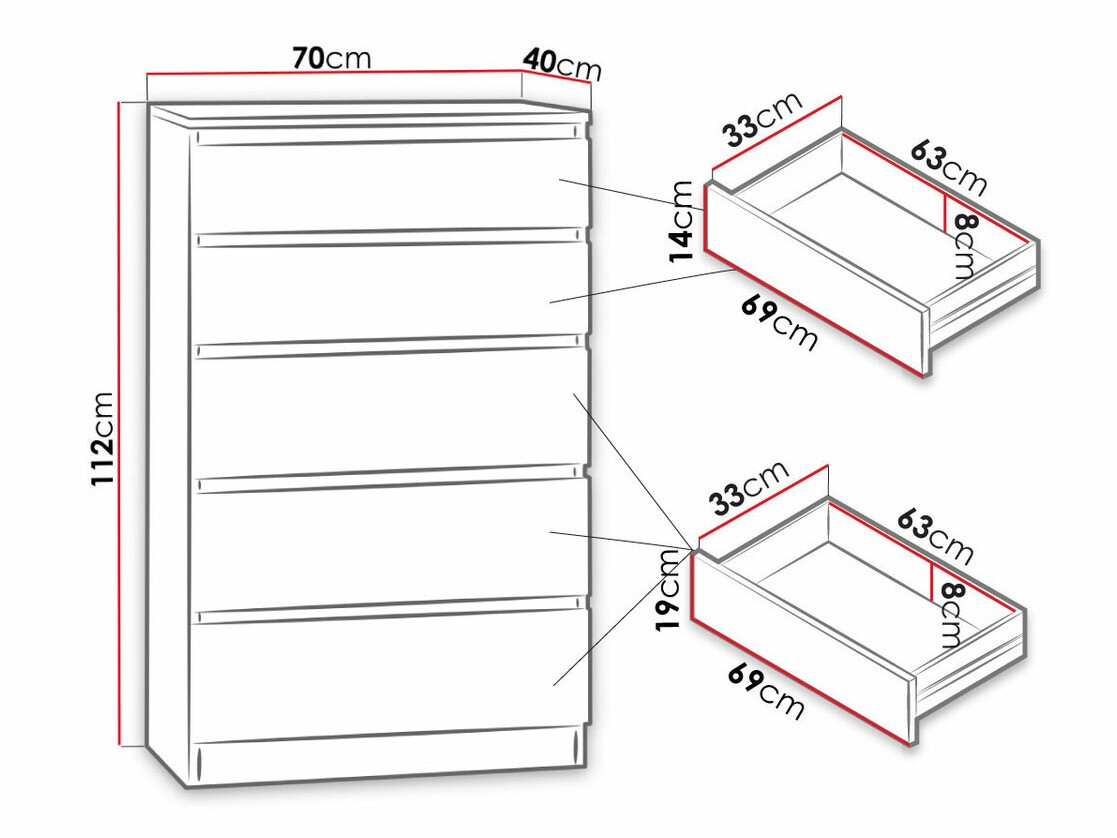 Comodă Comfivo Structor IV (Alb)