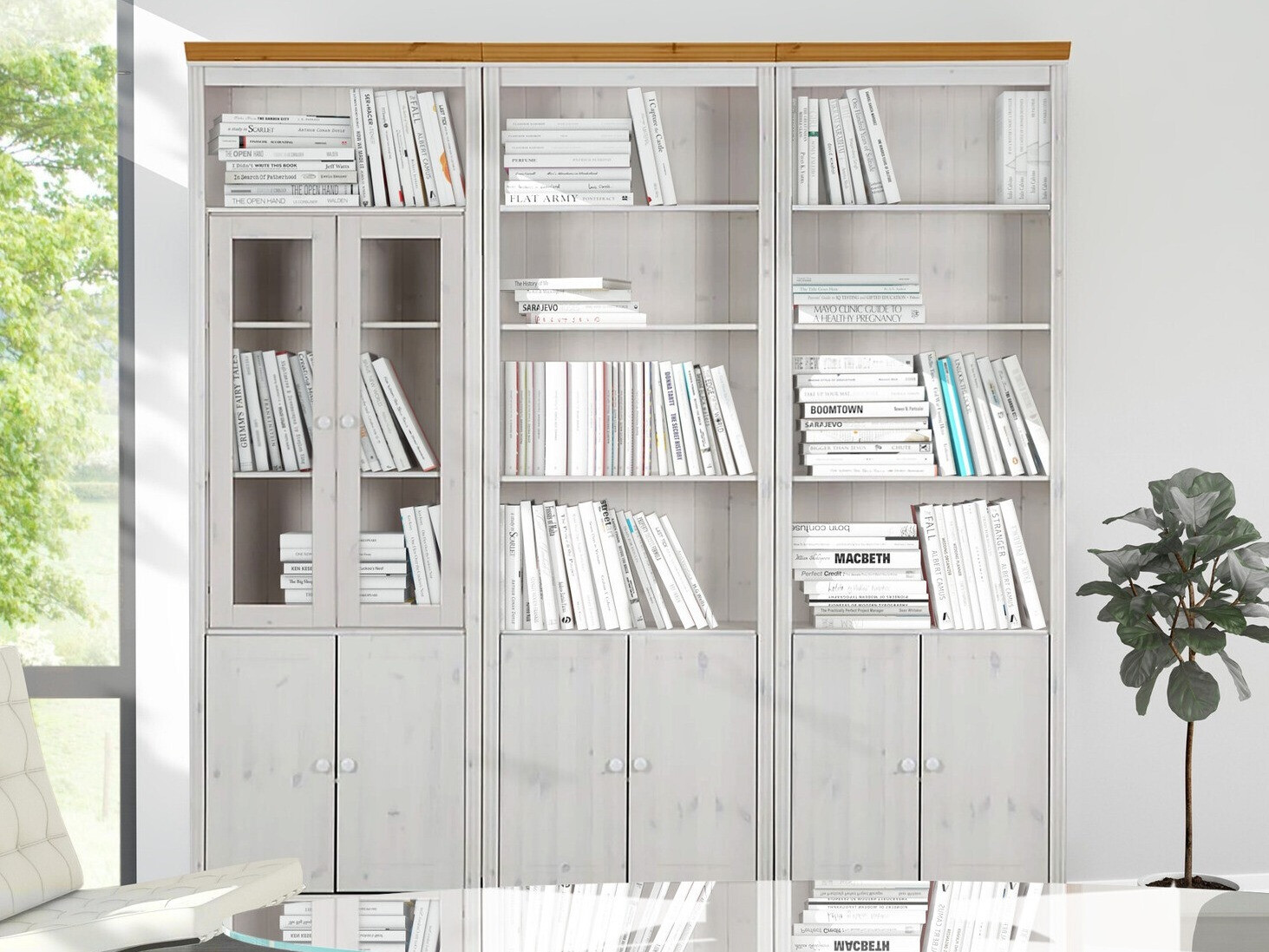 Set de rafturi Saltoro 111 (Alb + Stejar Honey)