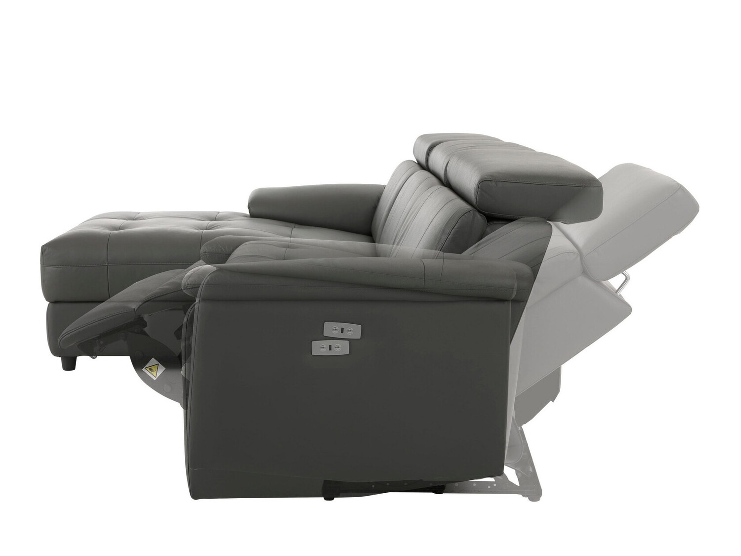 Colțar cu recliner Denton 1502 (Gri)