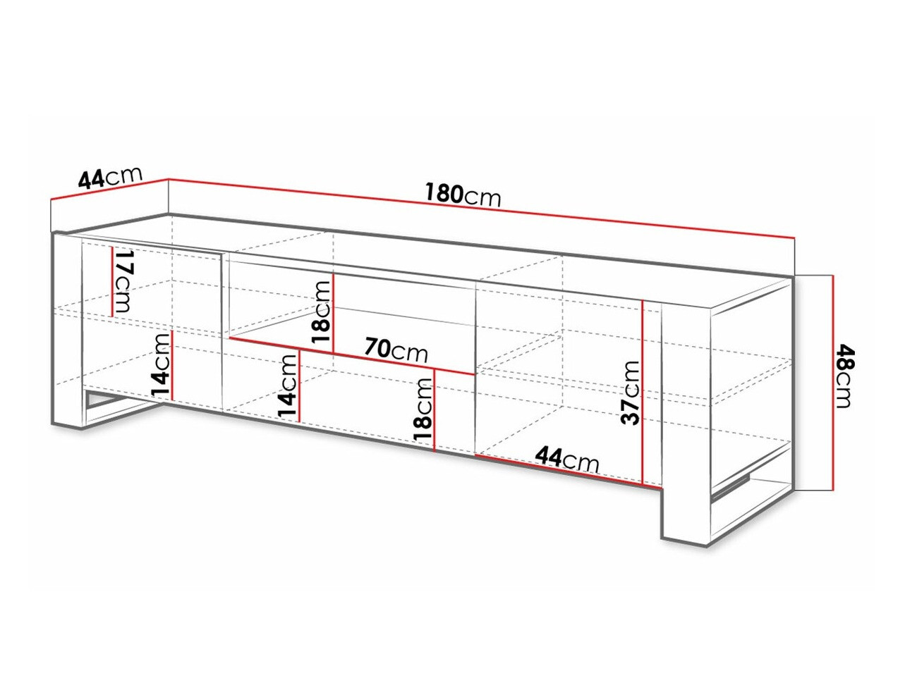 Comodă TV Socius (Stejar Wotan + Antracit)