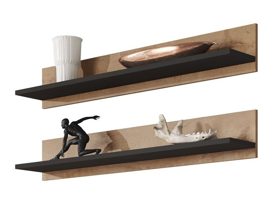 Set de rafturi suspendate Tornola 104 (Stejar lefkas + Negru)