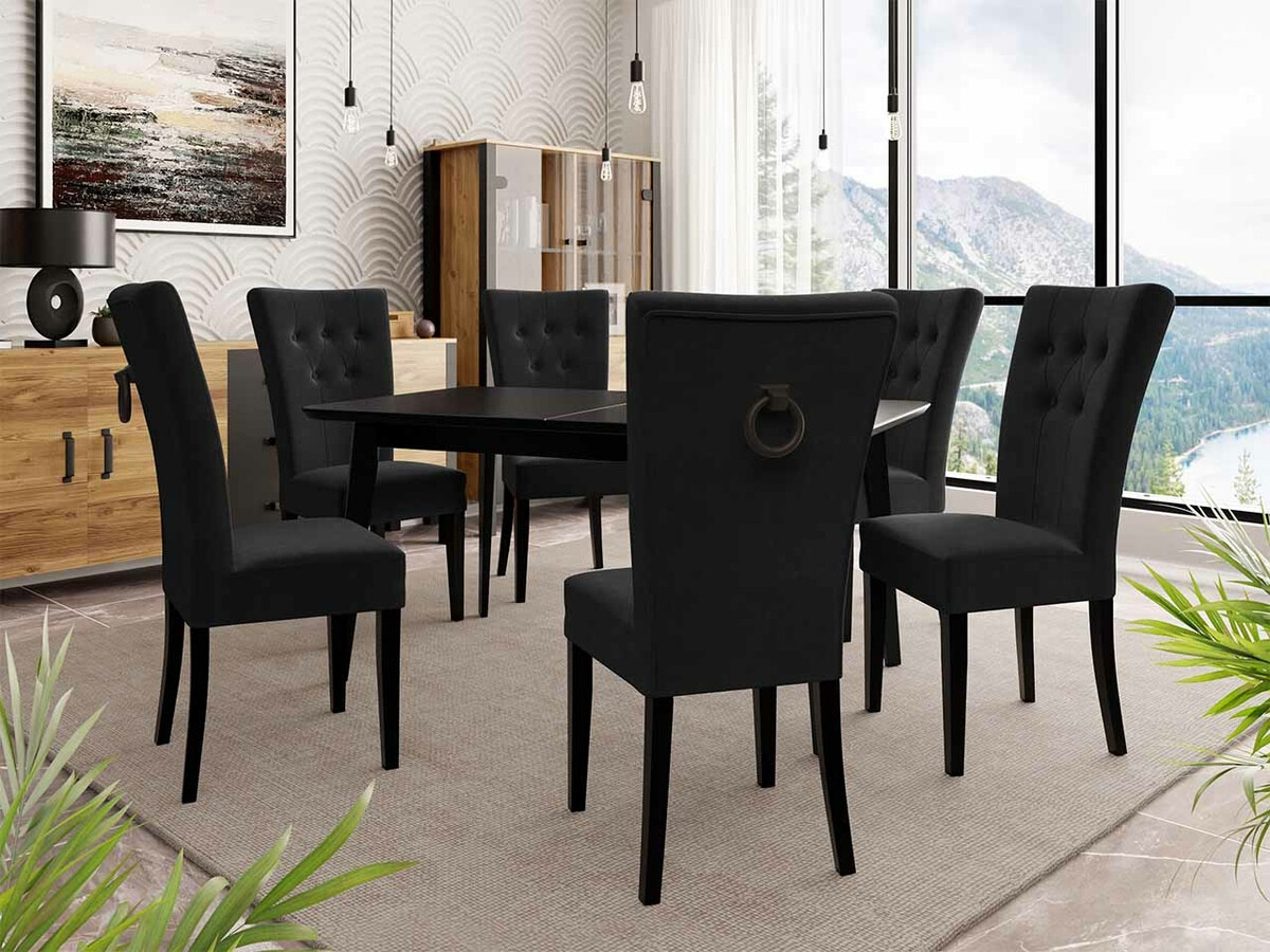 Set de mese Racine 144 (Negru + Magic Velvet 2219)