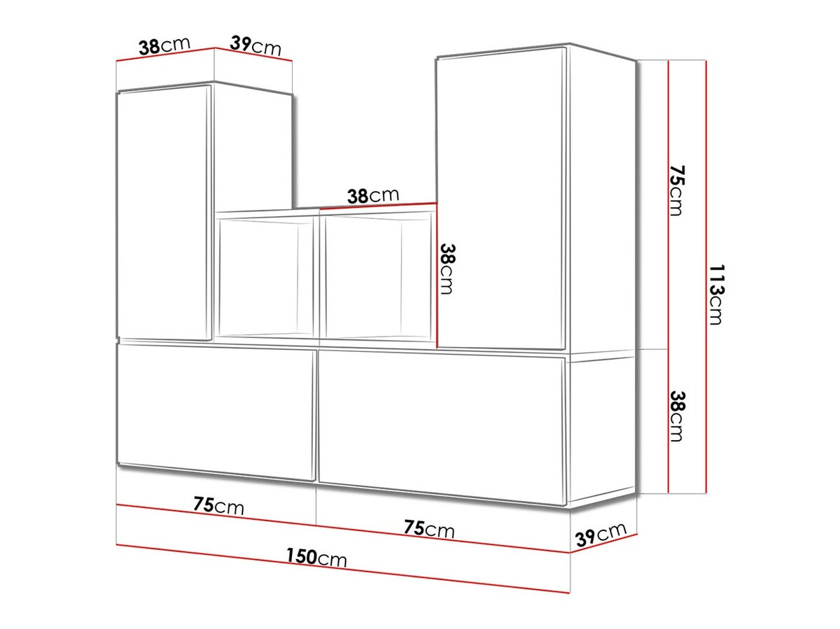 Comode TV de living Corbele 123 (Alb)