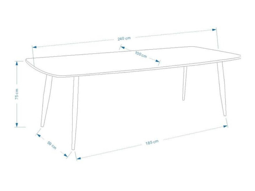 Masa Dallas 131 (Alb + Negru)