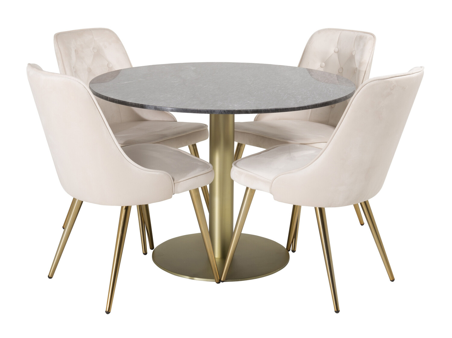 Set de dining Dallas 370 (Bej + Alamă)