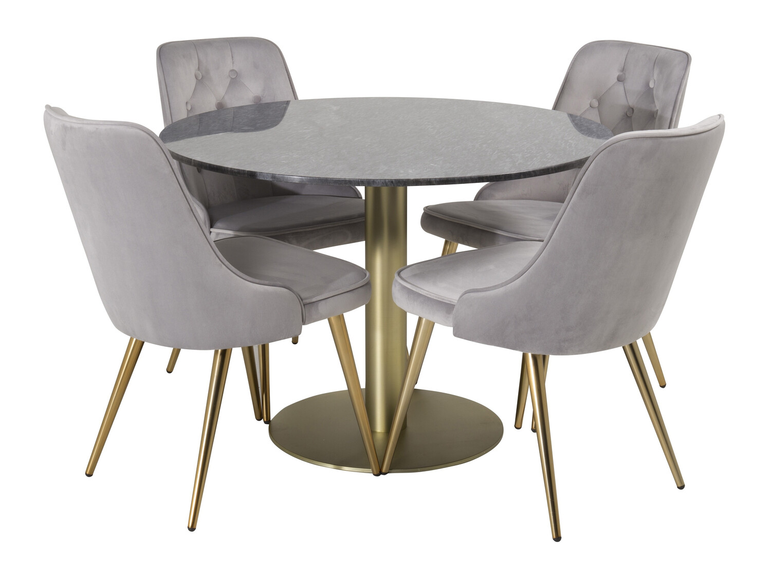 Set de dining Dallas 370 (Gri + Alamă)