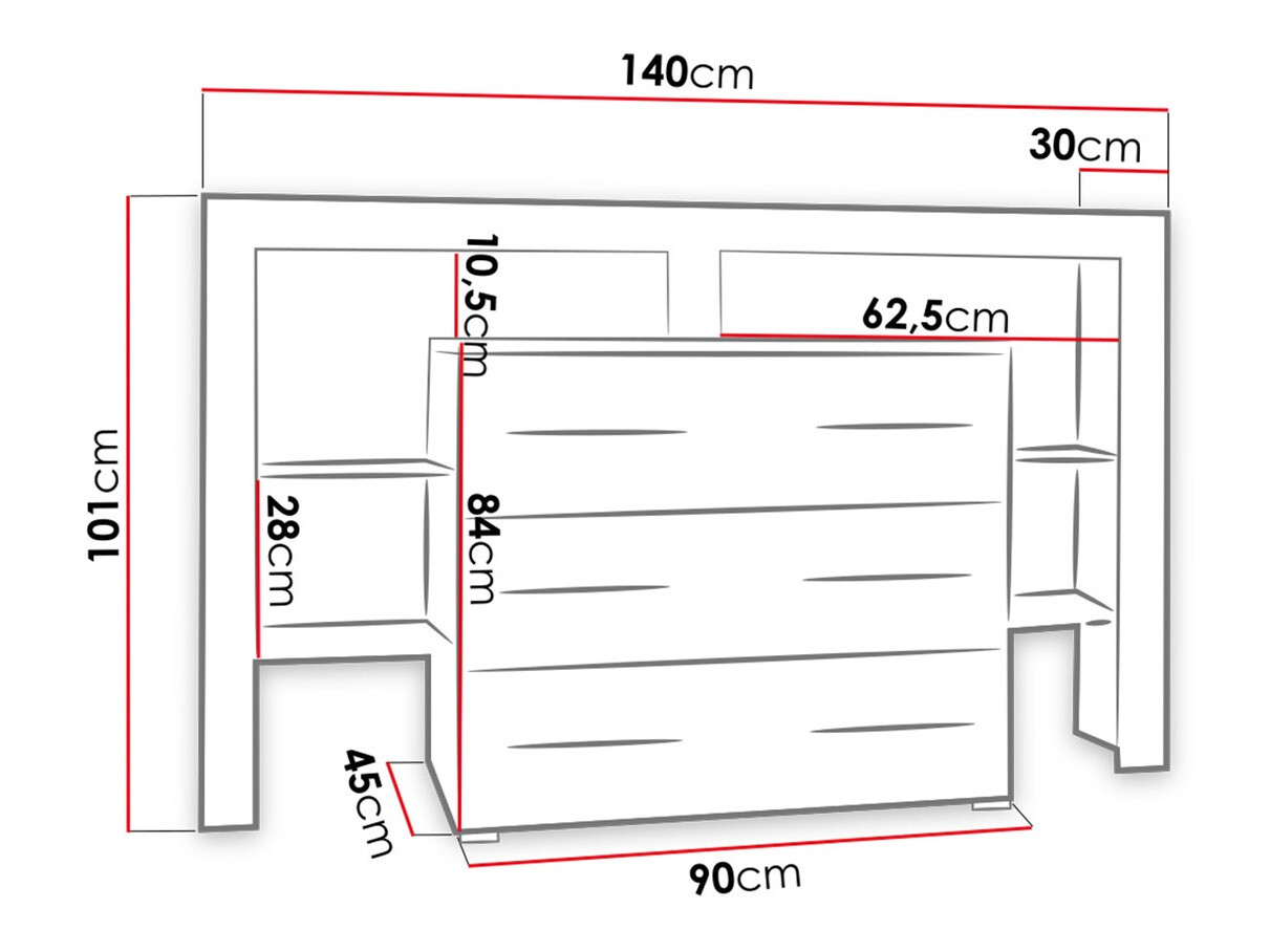 Comodă Aestas I (Alb + Negru lucios)