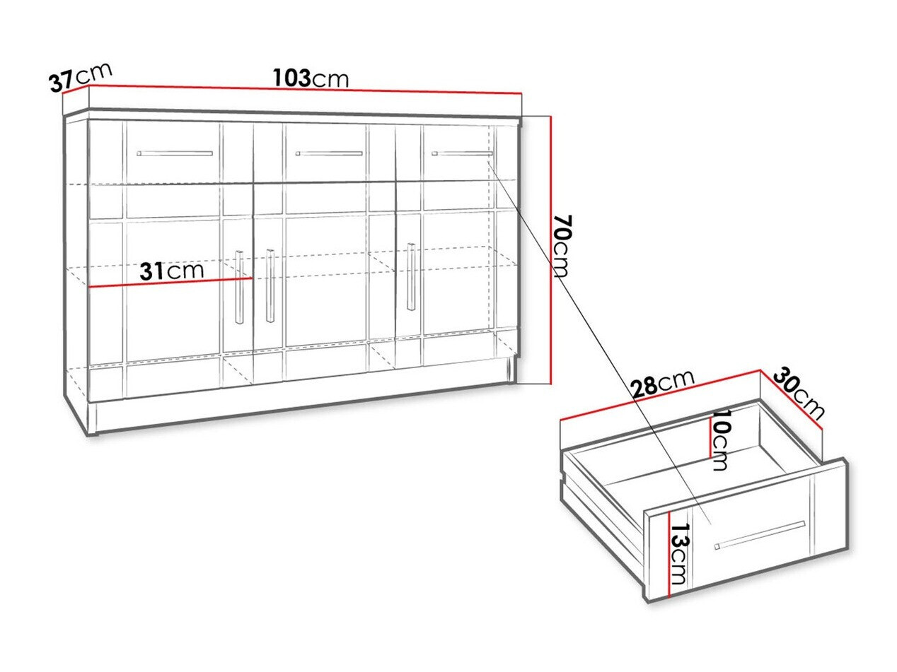 Comodă Bacces I (Stejar Sonoma)