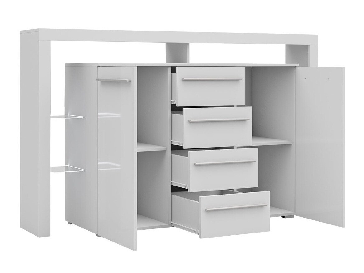 Comodă Aestas (Alb + Negru lucios)