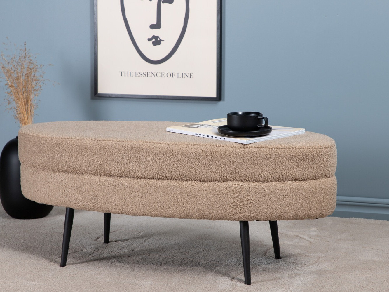 Bancă tapițată Dallas 2920 (Bej + Negru)