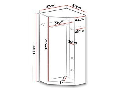 Dulap de colț Akron C106 (Gri + Alb + Violet)