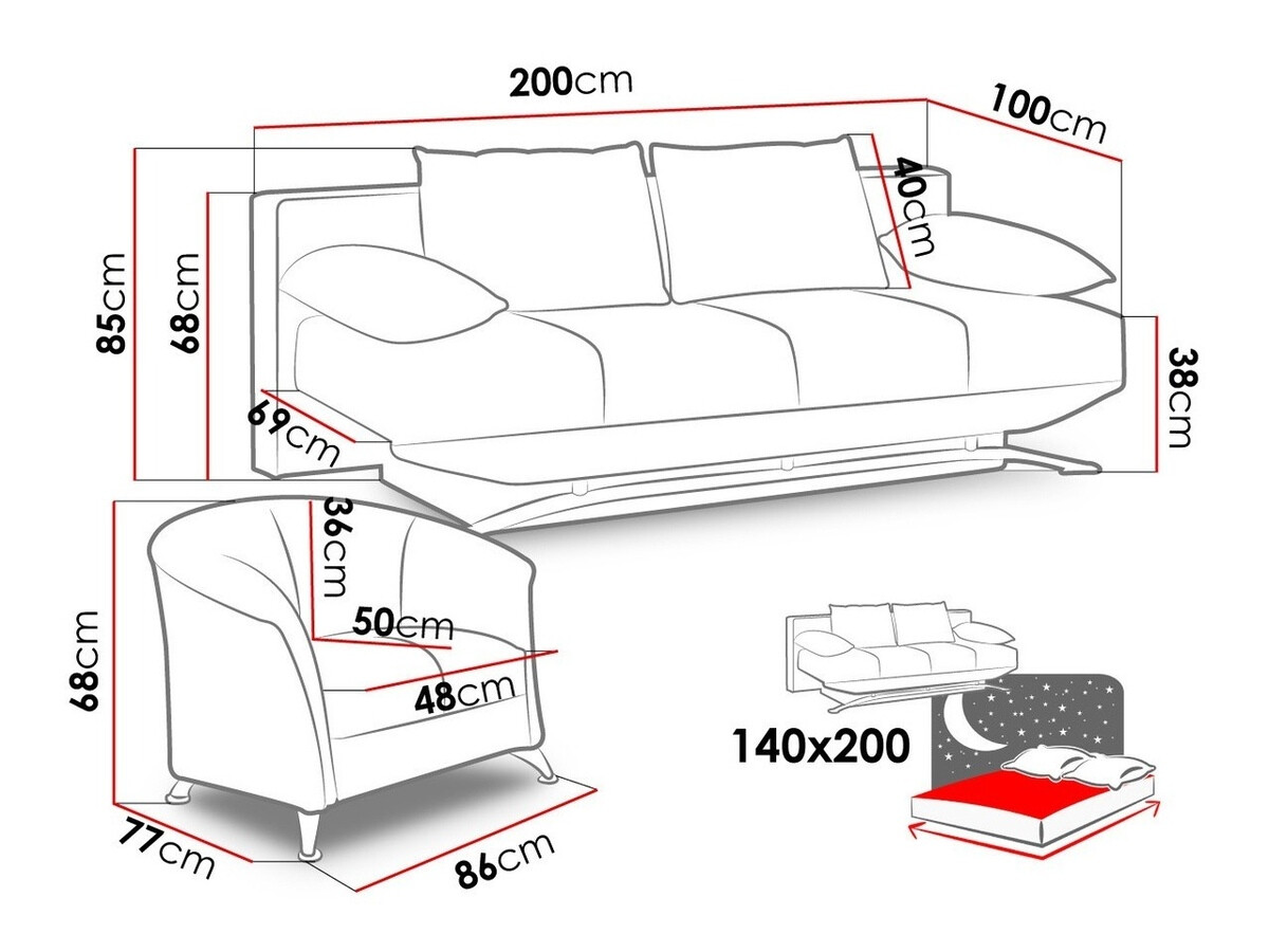 Set mobilier tapițat Velum (Aura 01)
