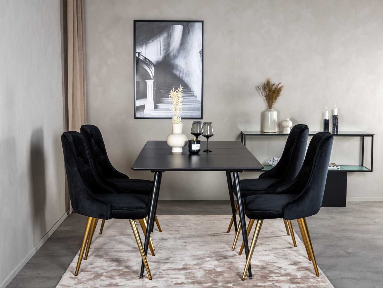 Set de mese Dallas 1522 (Negru + Auriu)