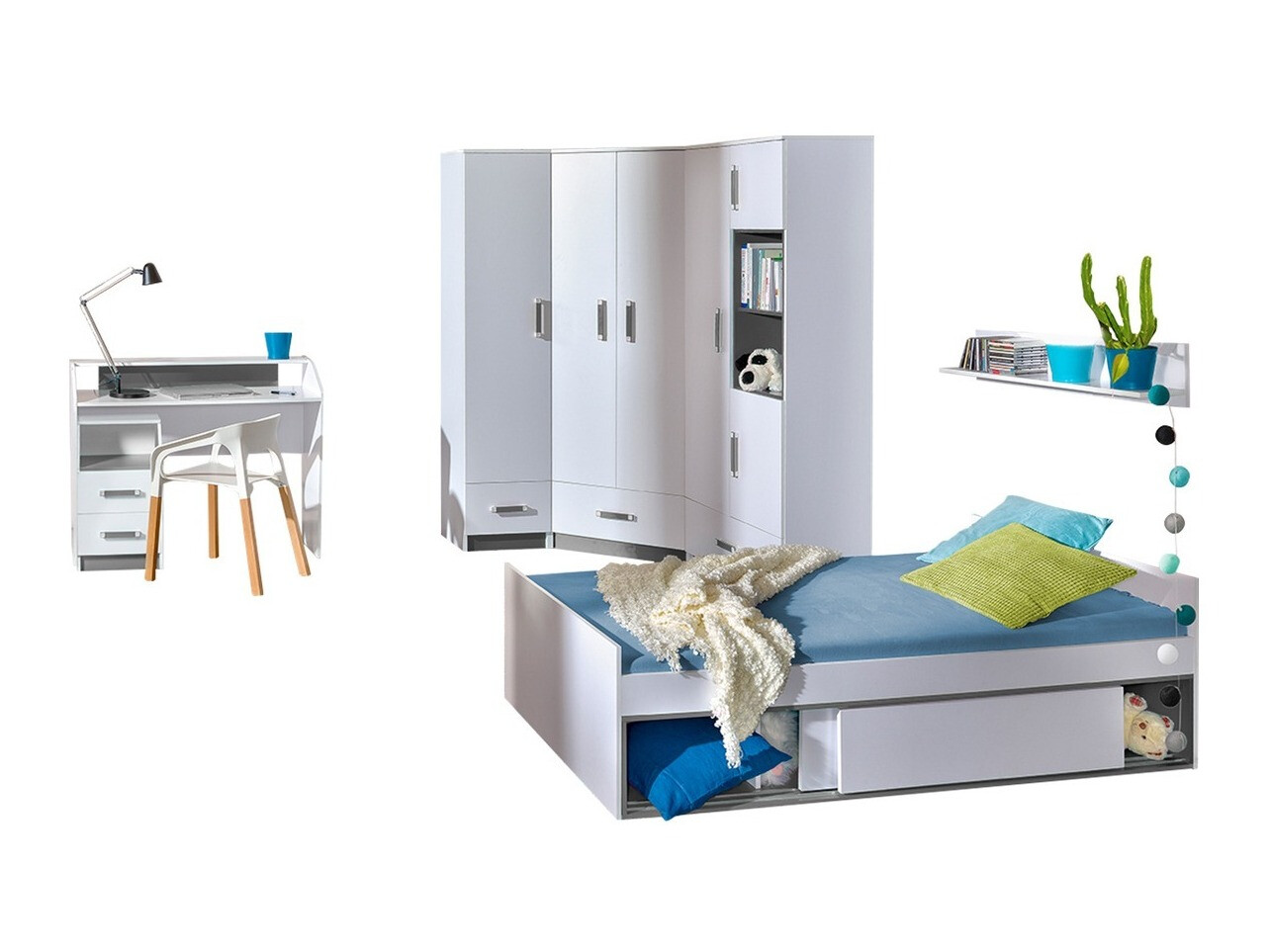 Set pentru camera copiilor Lorlare 120 (Alb + Gri)