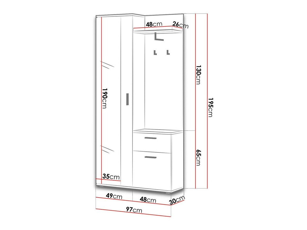 Set de hol Pavo (Stejar Sonoma + Alb)