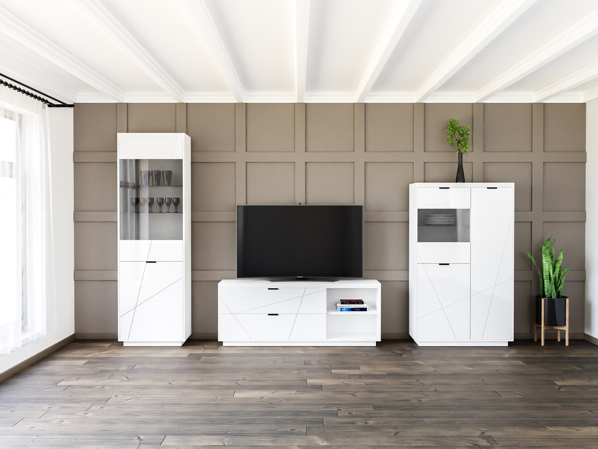 Set de living Fivale 112 (Alb lucios + Alb)