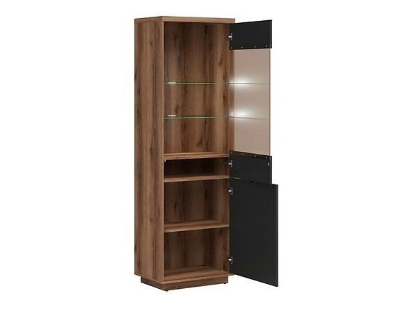 Set de living Fivale 113 (Stejar Delano închis + Negru mat)