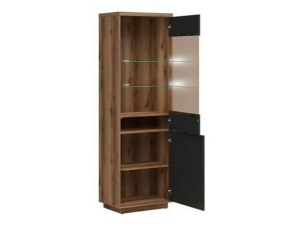 Set de living Fivale 114 (Stejar Delano închis + Negru mat)