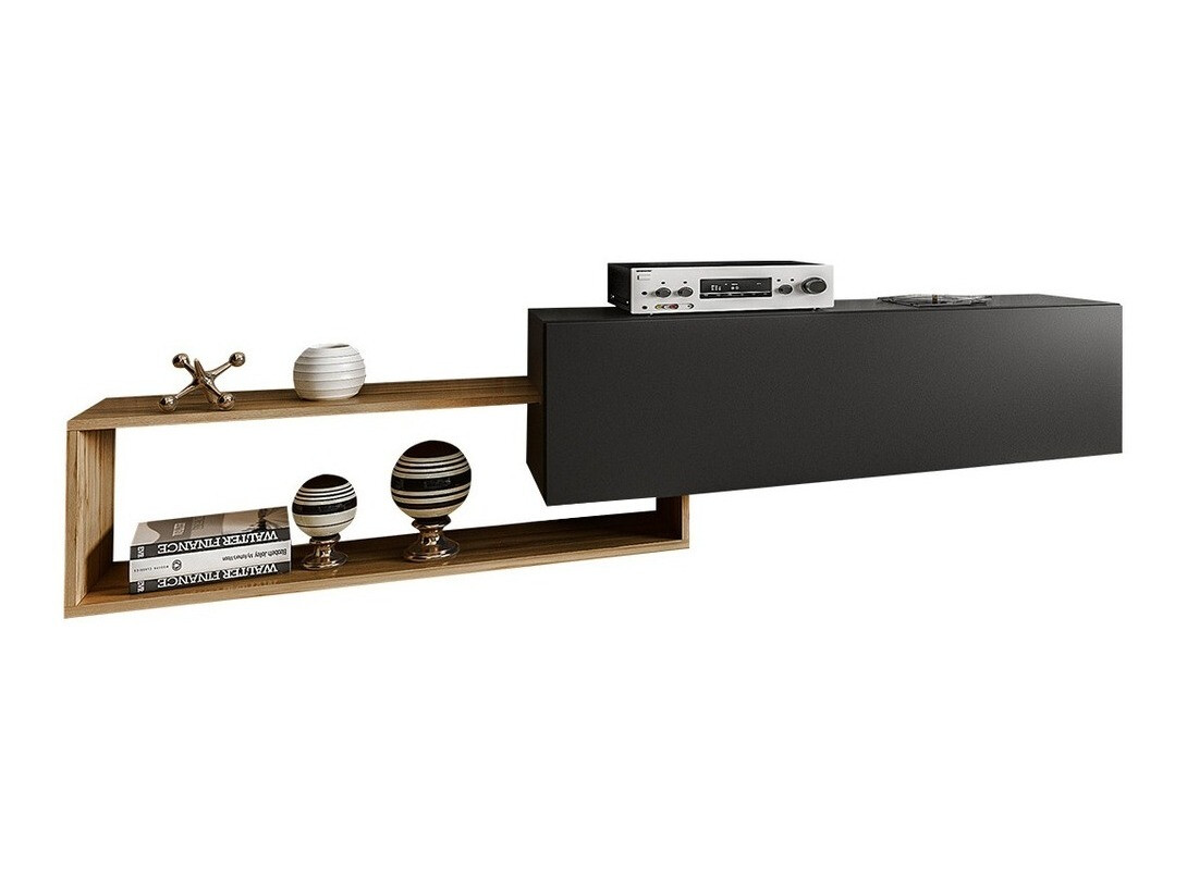 Comodă TV Utica 101 (Negru + Stejar Wotan)