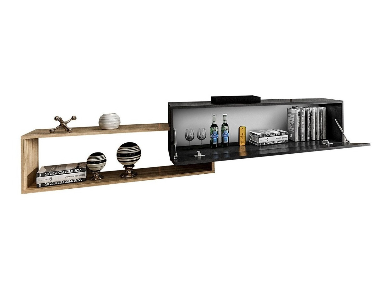 Comodă TV Utica 101 (Negru + Stejar Wotan)