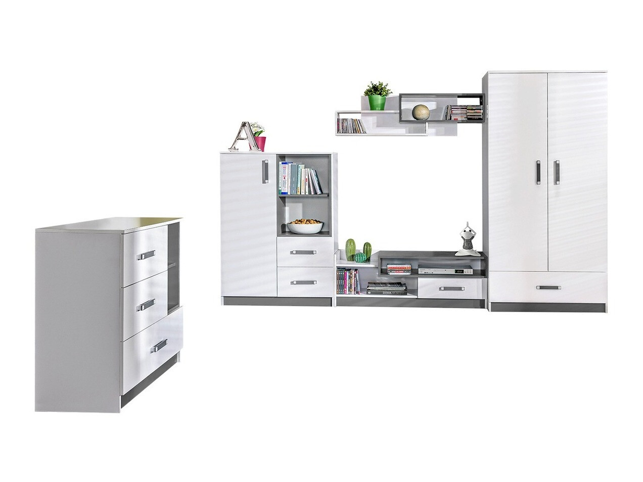Set pentru camera copiilor Lorlare 117 (Alb + Gri)