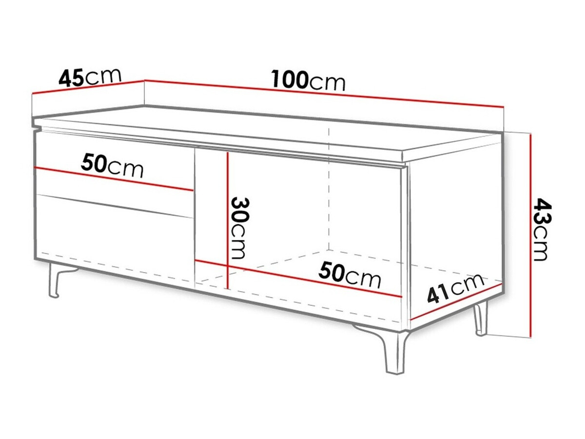 Comodă TV Uva IV (Alb + Alb lucios)