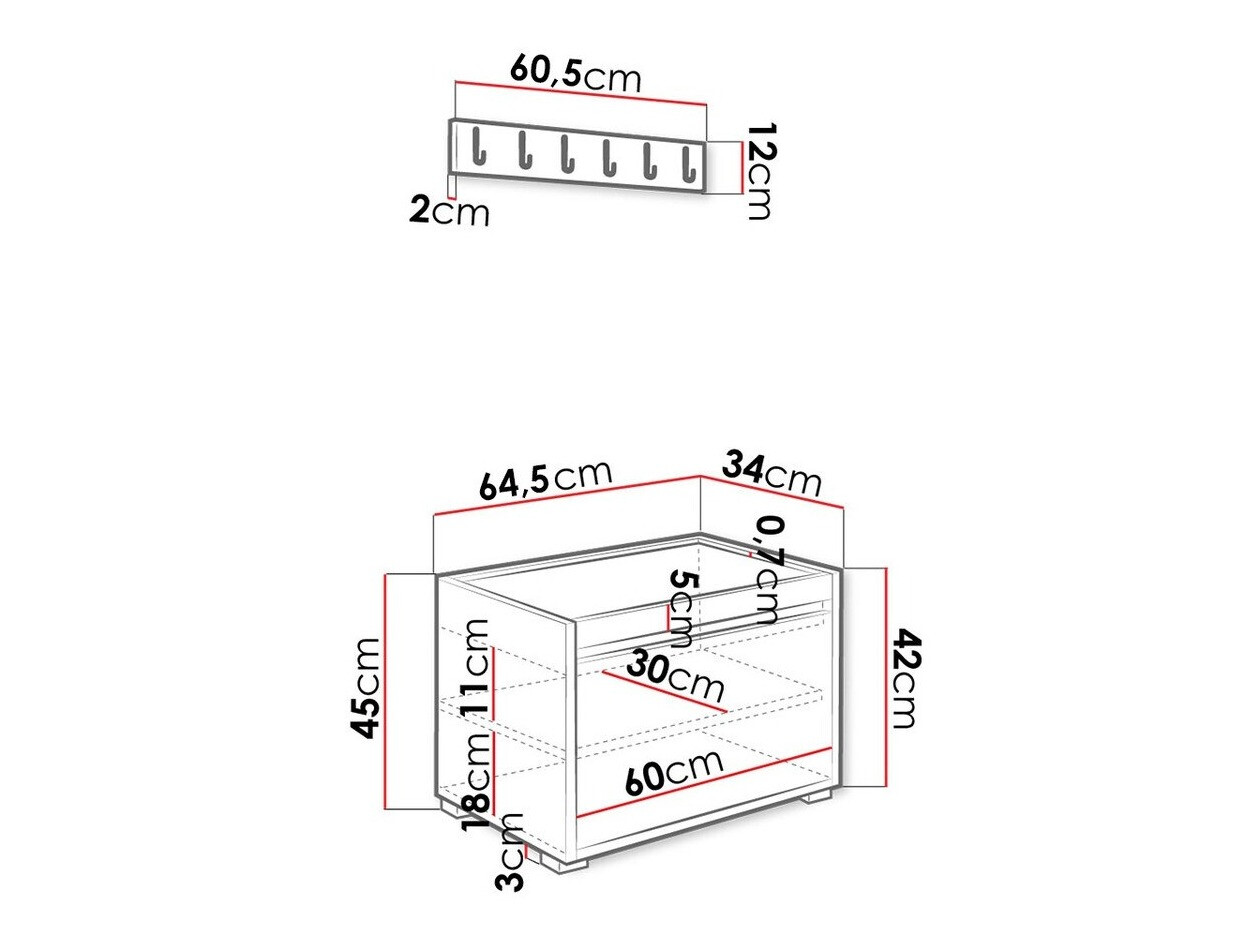 Set de hol Comfivo Pinus IX (Alb + Soft 017)