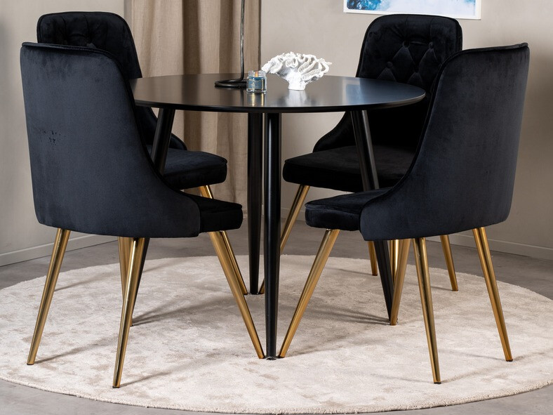 Scaun Dallas 203 (Negru + auriu)