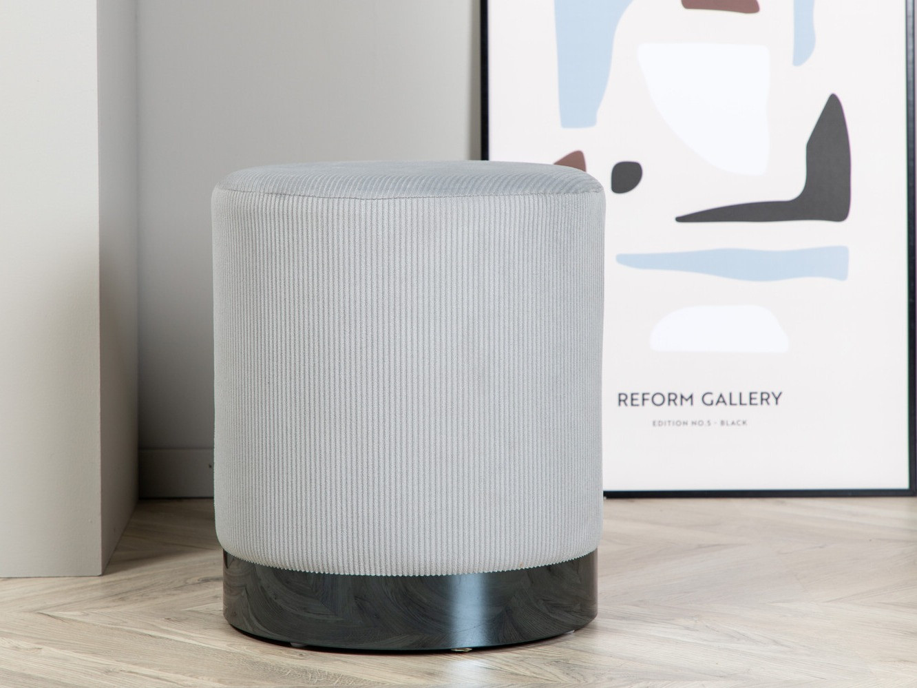 Taburet Dallas 2936 (Gri deschis + Negru lucios)