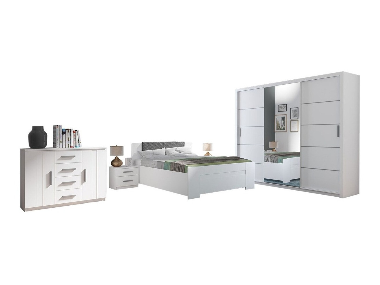 Set dormitor Catromi 116 (Alb + Soft Pik 029)
